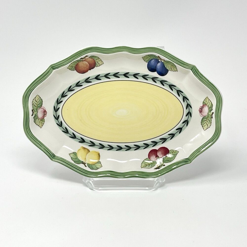 Villeroy & Boch French Garden Fleurence Relish Gravy Underplate Oval Dish 9”